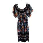 Loft Ann Taylor Floral Print Off The Shoulder Peasant Dress Size XS Photo 2