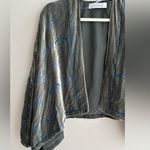 ZARA  Collection Velvet Floral Cardigan, Green/Blue, Size Medium Photo 2