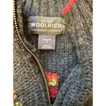 Woolrich ‎ Wool Sweater Women M Quarter Zip Christmas Present Embroidery Holiday Photo 2