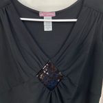 Vintage Vol. 1 petite women's black sequin diamond v Photo 2