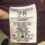 Driftwood  Jackie skinny jeans Embroidered Size 28 Marroon Photo 8