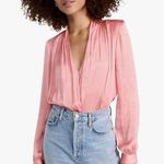 Paige Sevilla Thong Satin Long Sleeve Bodysuit Size Medium Photo 0