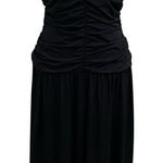 Aritzia TEN Rouched Stretch Jersey Fit and Flare Dress Black size Large Photo 0