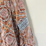 Crown & Ivy Curvy 1X Orange Blue Crochet Peasant Boho Mandala 3/4 Bell Sleeve Photo 2