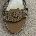 Franco Sarto Gold Leather Heeled Sludes Sz 8 Photo 2