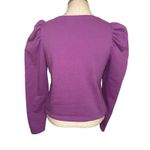 ZARA Women's Balloon Sleeve Sweatshirt Purple Solid Long Sleeve Size Medium Photo 2