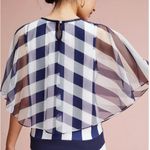 Anthropologie EUC  Postmark Elsie Blouse Blue White Size Small Photo 2