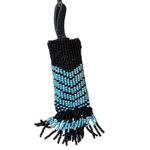 Denmari Punta Cana Beaded Clutch Black Pink Flamingos Tropical Leaves Handmade Photo 6