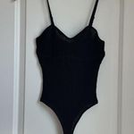 SKIMS Sheer Knit Cami Bodysuit in Onyx, Size Medium Photo 4