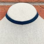 Dark Wash Denim Choker Necklace Blue Photo 0