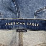 American Eagle Hi-Rise Jegging Womens Size 2 Short Super Stretch Ripped Knee Blu Photo 3