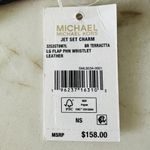 Michael Kors Jet Set Charm Red Terracotta Leather Flap Phone Wallet Wristlet Photo 10