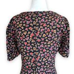 Vintage Rampage Dress Black Dark Floral Detail Sweetheart Neck Puff Sleeve Mini Size XS Photo 7