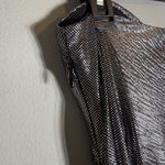 NBD Revolve Aoki One Shoulder Mini Dress Women's Small Silver Metallic Party Photo 14