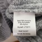 Line and Dot braid decorated chunky grey sweater size M Photo 93