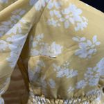 Abercrombie & Fitch Babydoll Dress Smocked Yellow Floral Size M Y2K Cottagecore Photo 9