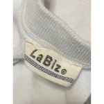 LaBiz Womens White Smiley Distressed Crew Neck Long Sleeve Sweatshirt Top Size M Size M Photo 2