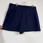 ZARA  Navy Blue High Waisted Pleated Dressy Shorts Womens XL Preppy Chino Classic Photo 3