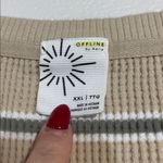 Aerie  OFFLINE WAFFLE LONG SLEEVE SHIRT CREAM GREEN XXL Photo 2