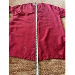 Oleg Cassini 100% Silk Red Blouse Button Front Long Sleeve Top Size M Photo 3