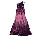 Lulus NWT  Women's On the Guest List Burgundy Satin One-Shoulder Maxi Dress S Photo 3