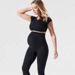 Blanqi Maternity Black Belly Support Leggings Size Small EUC #2684 Photo 1
