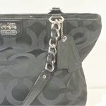 Coach  Op Art Madison Purse Blk Signature Sateen Jacquard & Leather Handles 20481 Photo 1