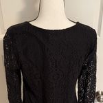 Three Pink Hearts | Elegant Black Lace Lined Top with Sheer Sleeves Photo 6