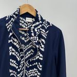 Chico's Zenergy by  Women US M Blue White Printed Full Zip Jacket Polyester Golf Photo 4