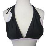 Xhilaration  Triangle Black And Light Pink Dots Padded Halterneck Bikini Top L‎ Photo 1