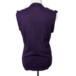 The Limited  Sweater Vest Womens Sz M Plum Knit Cotton Sleeveless V Neck Buttoned Photo 4