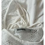 Desigual  Neusifu White Bell‎ Long Sleeve Boho Gold Mandala Top Size Medium Photo 2