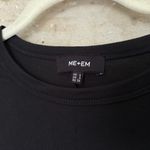 Me+Em Ruched Front Long Sleeve Stretch Top Black Size XS Photo 1