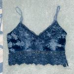 Forever 21  Crochet Lace Blue Tie Dye Cropped Cami Photo 1
