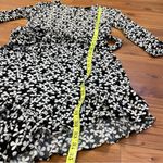 Who What Wear  Black White Clover Long Sleeve Romper Medium Belted Ruffle Hem Photo 2