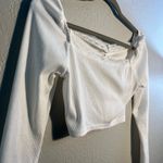 SheIn Cream Crop Top Blouse Long Sleeves SZ 10 Summer Casual Tee T Shirt Lace Photo 2