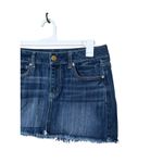 American Eagle ‎ Denim Mini Skirt Frayed Hem Blue Wash Womens Photo 1