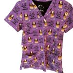 Prints By Maevn Scrubs Halloween Dogs Vet Women Size XS Uniform Medical Purple Photo 0