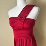BCBGeneration  Red One Shoulder Jersey Drape And Tuck Dress Size Small Photo 1