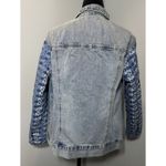 Kensie Jeans Vintage Luxe Jean Jacket Sleeve Quilted Sleeves Size Small Western Blue Photo 1