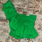 ZARA  Green One-Shoulder Ruffle Strap Top Photo 0