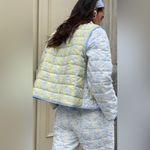 Yllw the label toile amelia quilted vest jacket convertible colorblock puffer Blue Photo 3