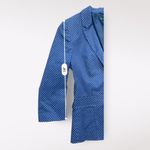 Benetton Womens Buttoned Polka Dot Blazer‎ Size 4 Blue Photo 4