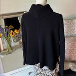 Old Navy  black cotton funnel turtleneck oversized boxy waffle knit top M Photo 5