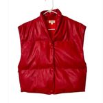 Elan  Red Faux Leather Puffer
Vest(Size Small) Photo 2