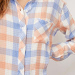 Rails  Blue and Peach Brandy Plaid Button-Down Shirt Women’s Size Small S Photo 0