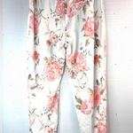 secret treasures ST L 12/14 Barbiecore Coral Pink Roses Jogger Sweatpants Pocketed Lounge Pants Photo 4