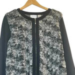 Alfred Dunner Women's Faux Fur Jacket Black Gray Size 18 Animal Print Stretch Photo 1