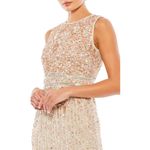 Mac Duggal 93603 Nude Sequined High Neck Sleeveless Column Gown Size 4 Photo 3