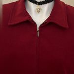 Karen Scott Red Microsuede Zip Collared & Pockets Shoulder Pads Fully Lined S 12 Photo 1